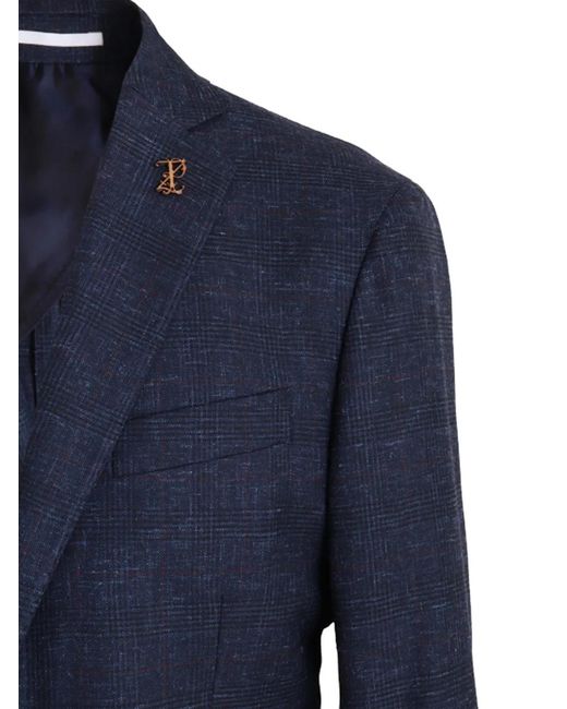 Pal Zileri Blue Checked Jacket for men