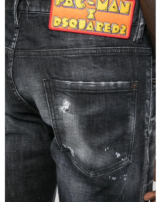 DSquared² Blue Distressed Slim-Cut Jeans for men