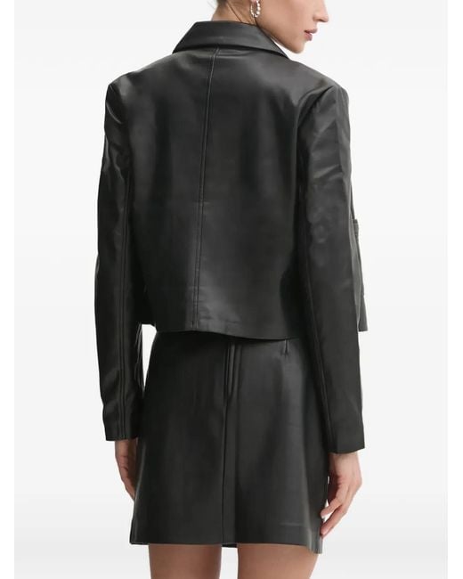 Morgan Black Buttoned Cropped Jacket