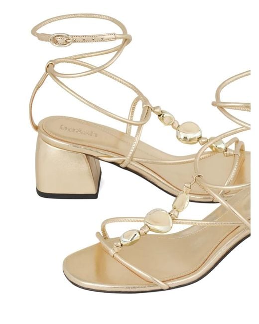 Ba&sh Natural Caya Beaded Strappy Sandals