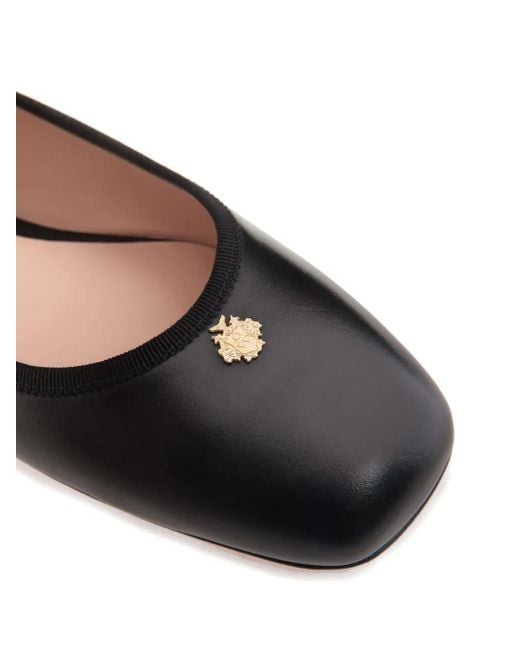 Bally Black Leather Ballet Flats