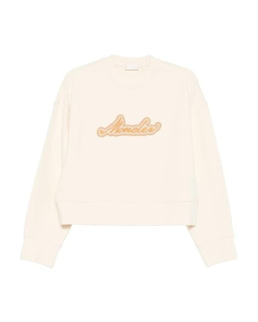 Moncler White Logo-Appliqué Sweatshirt
