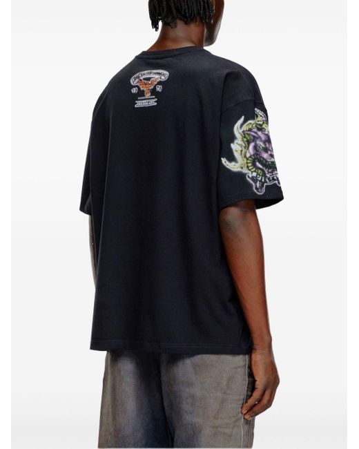 Camiseta T-Boxt-Q14 con motivo gráfico DIESEL de hombre de color Black