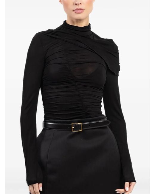 Magda Butrym Black Draped Ruched Top