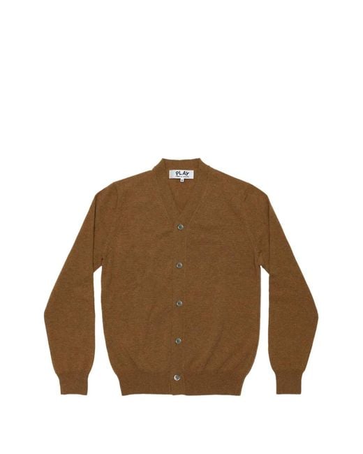 COMME DES GARÇONS PLAY Brown Play Logo-Patch Cardigan for men