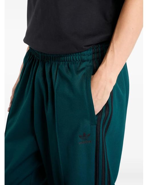 Adidas Green Three-Stripes-Detail Track Trousers for men