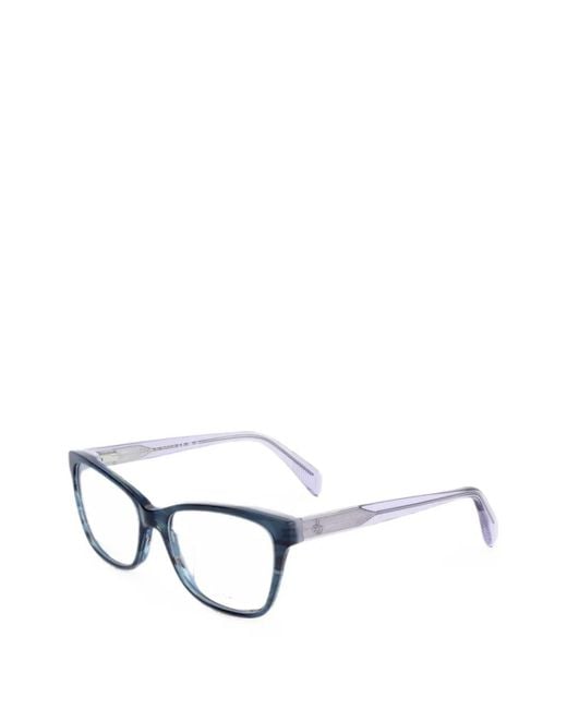 Rag & Bone Blue Geometric-Frame Glasses