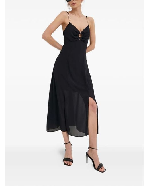 Morgan Black Chain-Strap Cutout Midi Dress