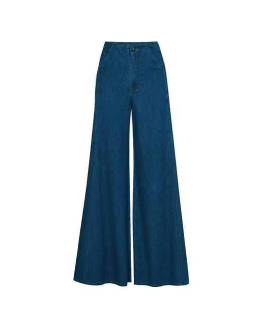 Veronica Beard Blue Digby Wide-Leg Jeans