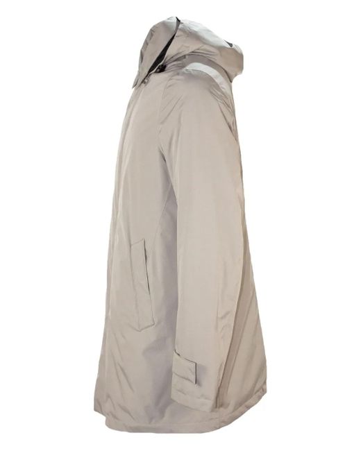 Herno White Concealed-Fastening Hooded Jacket for men