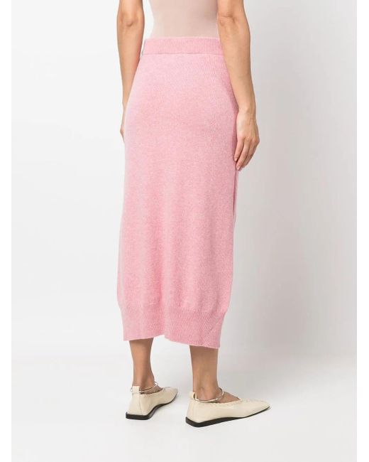 Barrie Pink High-Waisted Knit Skirt
