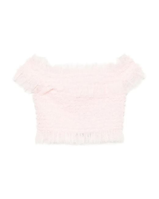 Needle & Thread Pink Hattie Off-Shoulder Top