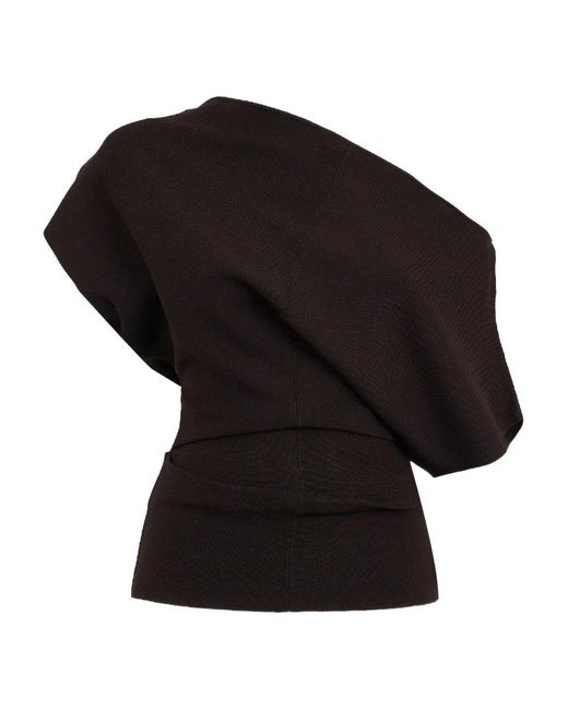 Clea Black Aveline One-Shoulder Top