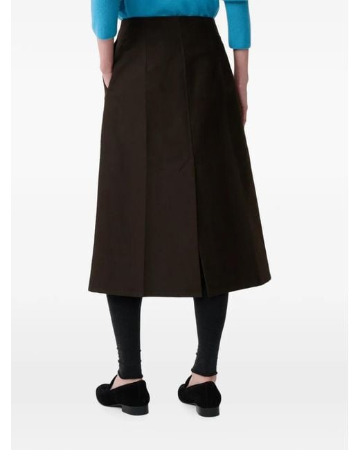 Studio Nicholson Brown Darc Pressed-Crease Midi Skirt