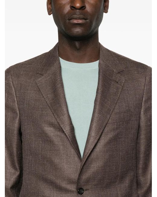 Canali Brown Kei Notched-Lapel Blazer for men