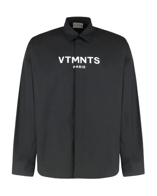 メンズ Vetements ロゴ シャツ Black