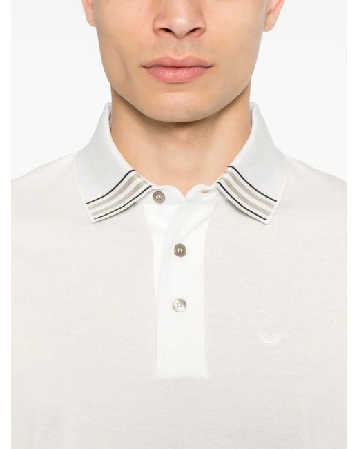 Emporio Armani Poloshirt Aus Piqué in White für Herren