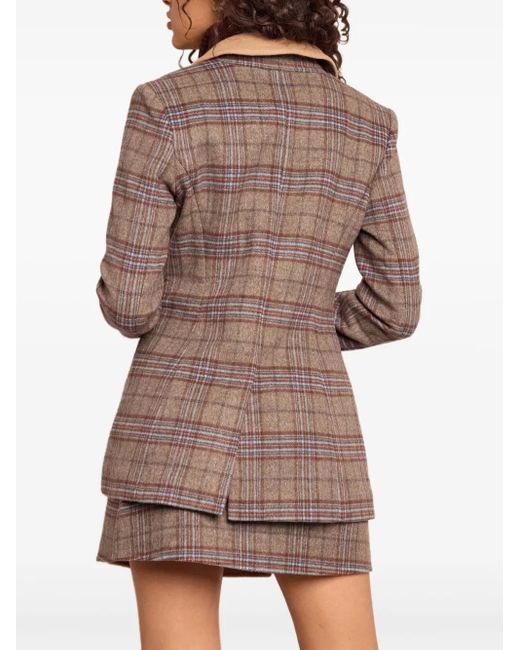 Cara Cara Brown Ross Plaid-Check Wool Blazer