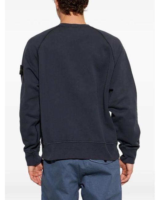 Stone Island Blue Logo-Patch Sweatshirt for men