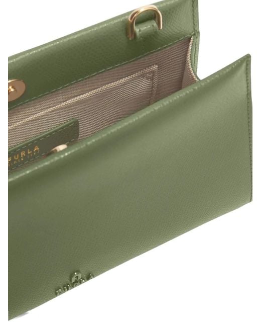 Furla Green Mini My Chain-Strap Leather Bag