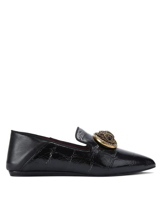 Kurt Geiger Black Kurt Geiger Flats Leather Croc Print Chelsea