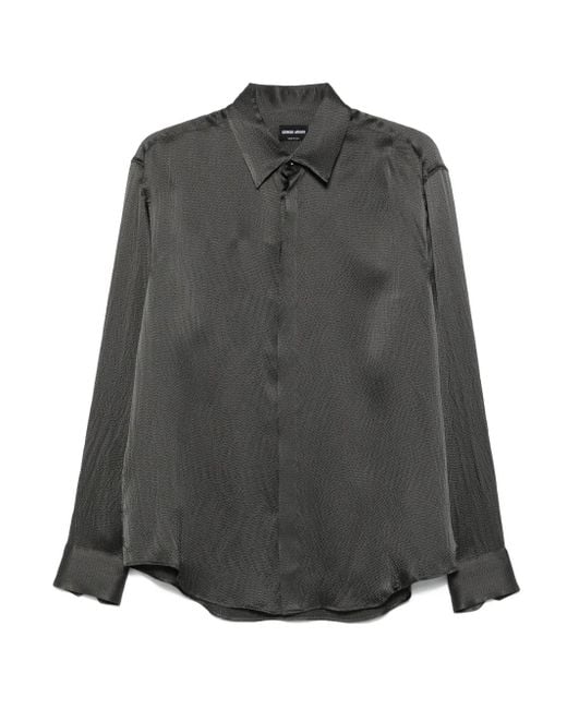 Camisa de seda Giorgio Armani de hombre de color Gray