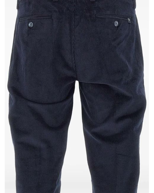 Re-hash Blue Pleated Corduroy Trousers for men