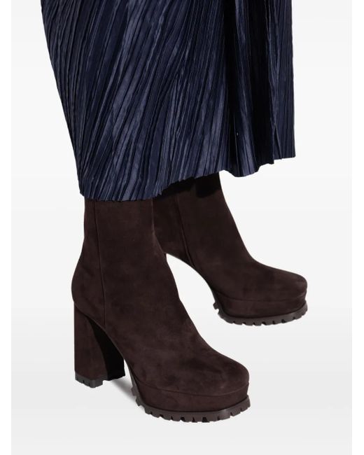 Gianvito Rossi Black Harlem Plateau-Stiefeletten mit Blockabsatz 70mm