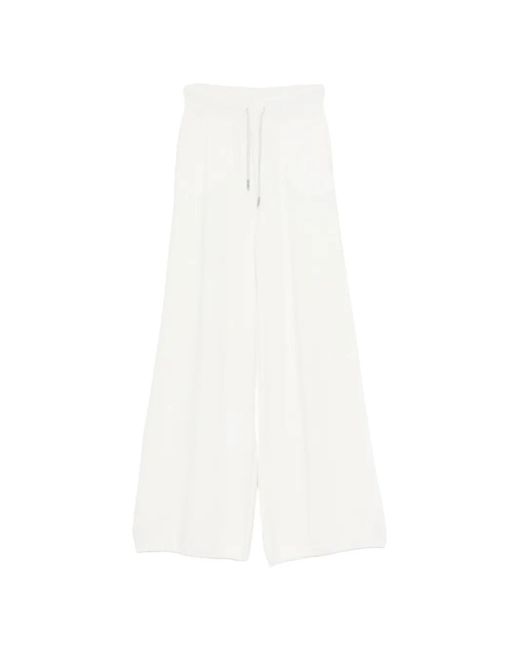 Panicale White Drawstring-Waistband Trousers