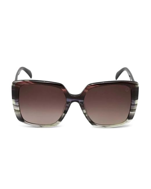 Tous Brown Striped-Pattern Square-Frame Sunglasses