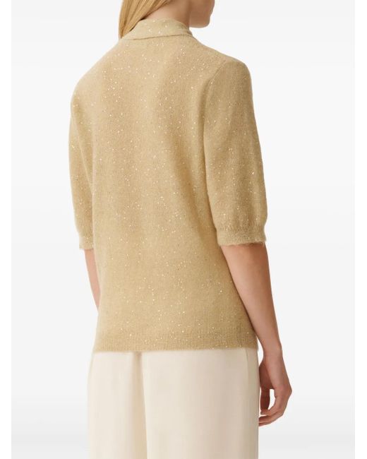 Fabiana Filippi Natural Knitted Polo Top