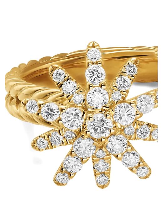 David Yurman Metallic 18K Starburst Diamond Ring