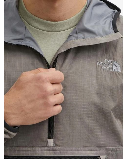 The North Face Gray Quarter-Zip Hooded Jacket for men