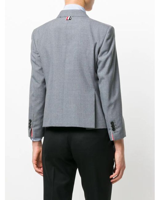 Thom Browne Gray Short Structured Blazernotched Lapels