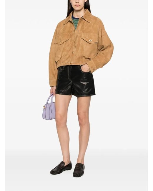 Versace Natural Suede-Effect Leather Jacket
