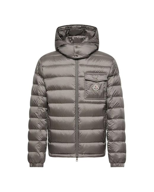Piumino Verith Grigio Satinato Trapuntato Con Tasca Sul Petto di Moncler in Gray da Uomo
