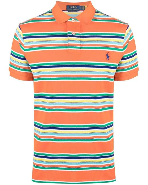 Polo Ralph Lauren Gray Stripe-print Polo Shirt for men