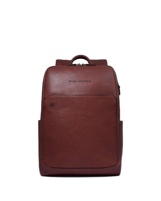 Piquadro Purple Logo-Debossed Pebbled Backpack for men