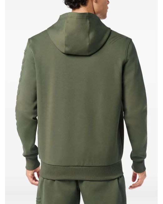 Philipp Plein Green Embossed Logo-Detail Zip-Up Hoodie for men
