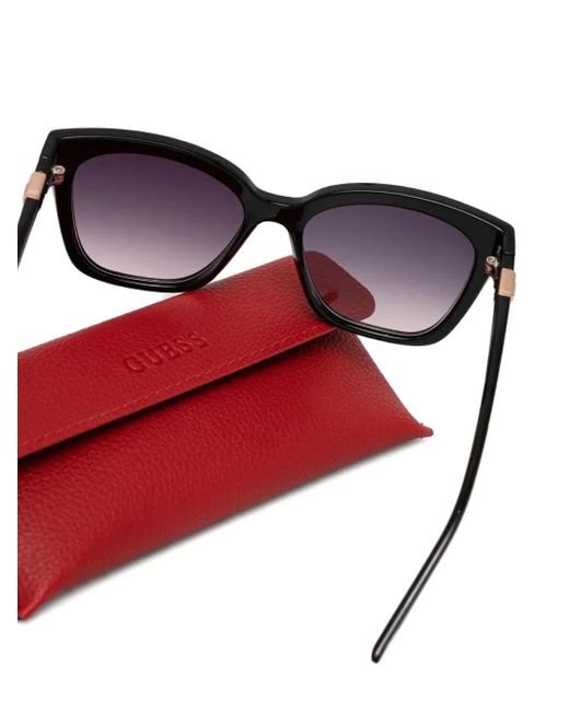 GUESS EYEWEAR Black Cat-Eye Frame Sunglasses
