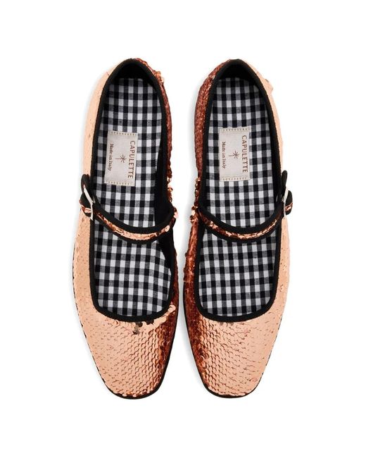 Capulet White Sequin-Embellishment Ballet Flats