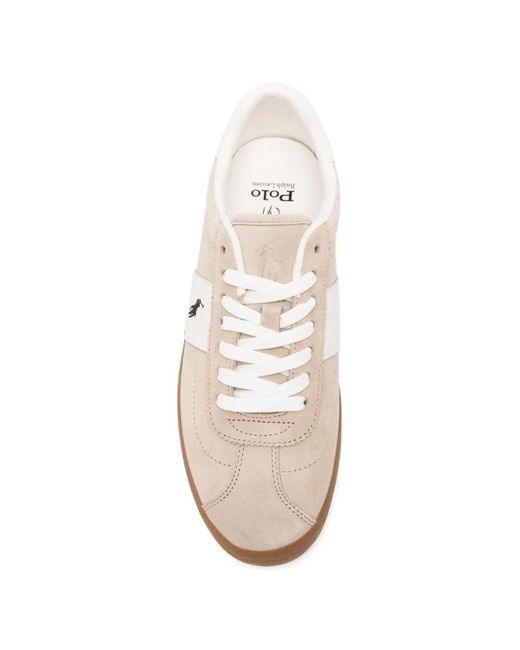 Polo Ralph Lauren White Logo-Embroidered Sneakers for men