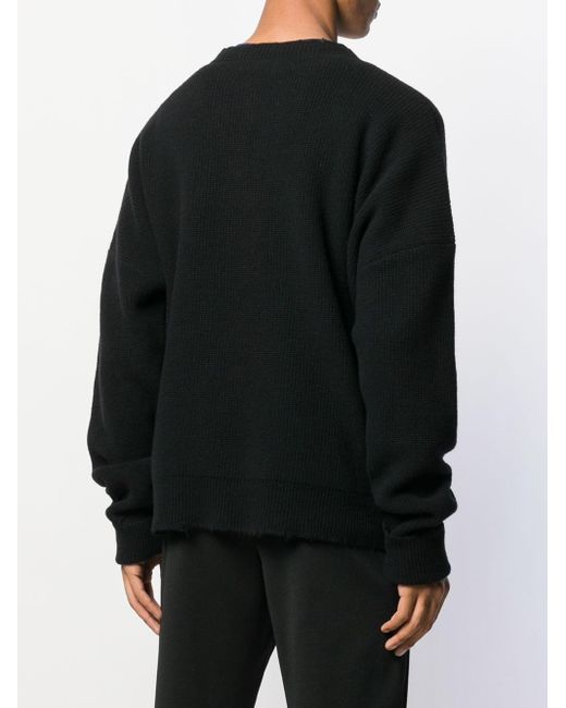 Unravel Project Wool Distressed Jumper in Black for Men - Lyst