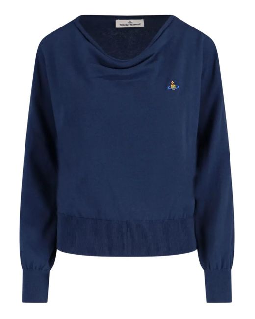 Vivienne Westwood Blue Oberteil Mit Orb-Stickerei