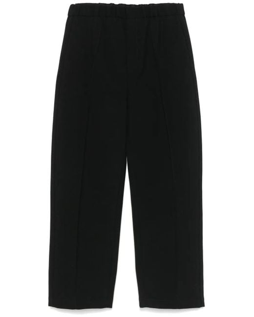 Jil Sander Wollen Broek Met Textuur in het Black voor heren