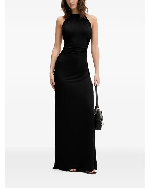 Karl Lagerfeld Black Halterneck Maxi Dress
