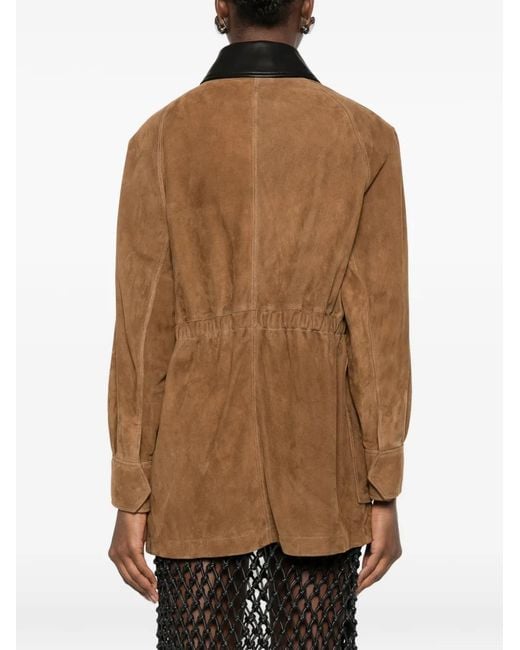 Nour Hammour Brown Grange Suede Jacket