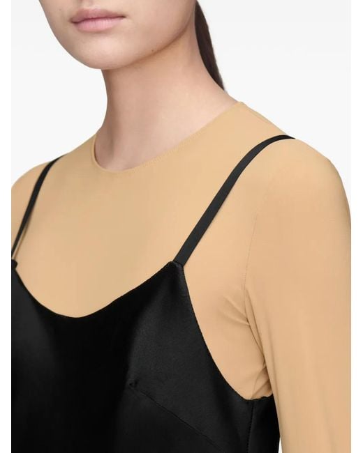 Maison Margiela Black Bias-Cut Slip Mini Dress
