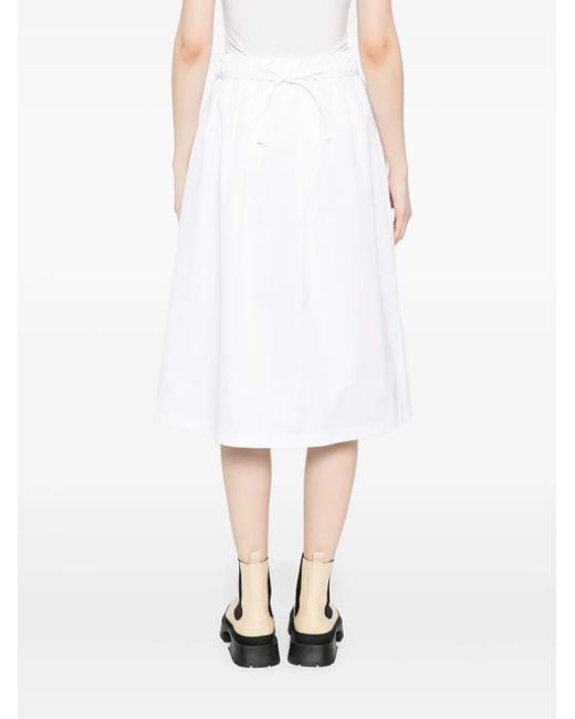 Jil Sander White Cotton Poplin Skirt