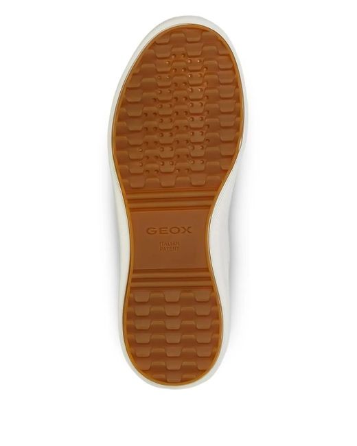 Geox White Dalyla Leather Panelled Sneakers